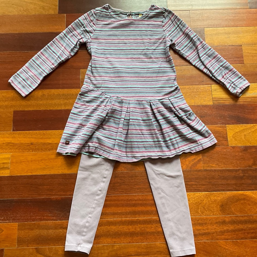 Tea Collection girls size 7 dress and leggings